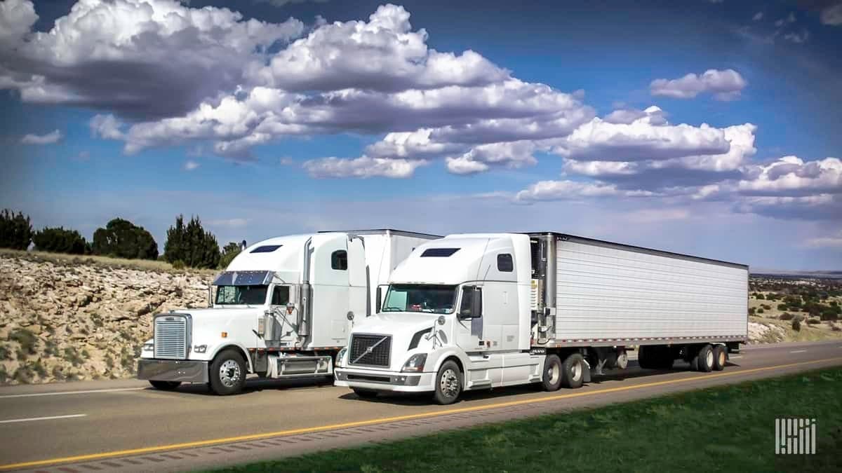 1 South Central reefer and dry van freight trucks on the Gulf Coast